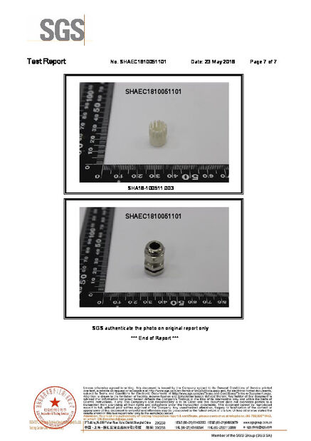ประเทศจีน ZHEJIANG HONGXIANG CONNECTOR MANUFACTURING CO.,LTD. รับรอง